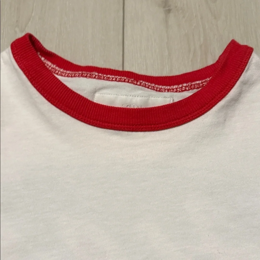 Zara Kids White & Red 'Race’ Graphic Tee size 11-12